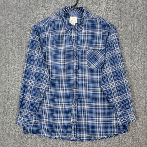 Field & Stream Shirt Mens 2XL Blue Plaid Flannel Button Down Hunting Fishing - Picture 1 of 12